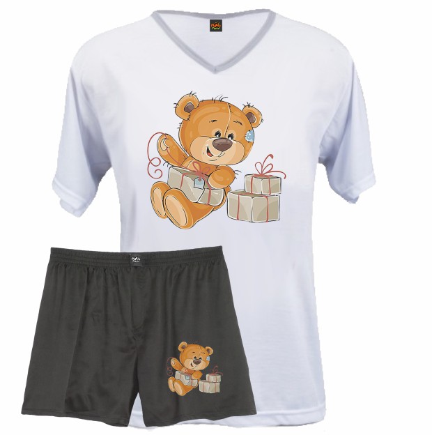 Camiseta com short pijama unissex Magic Planet